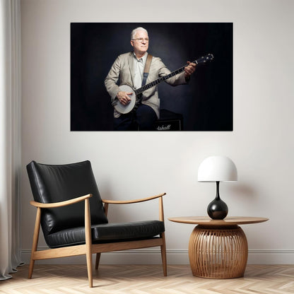 Steve Martin Banjo Player Poster Legendary Comedian Photo Musician Bluegrass Wall Art Print