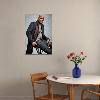 Samuel L. Jackson Portrait Poster Legendary Hollywood Photo Modern Fashion Look Wall Art Print