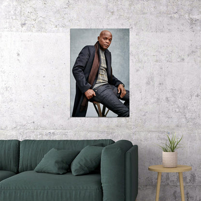 Samuel L. Jackson Portrait Poster Legendary Hollywood Photo Modern Fashion Look Wall Art Print