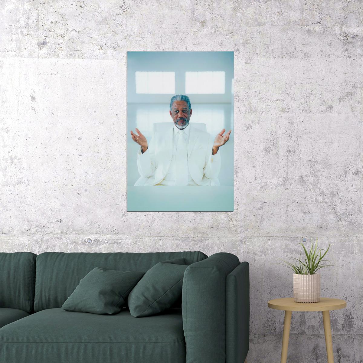 Morgan Freeman God Bruce Almighty Movie Poster 2003 Iconic Hollywood Comedy Star Wall Art Print