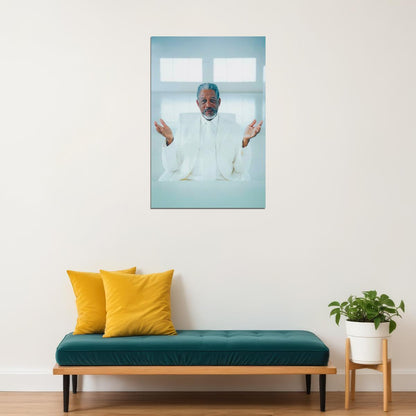 Morgan Freeman God Bruce Almighty Movie Poster 2003 Iconic Hollywood Comedy Star Wall Art Print