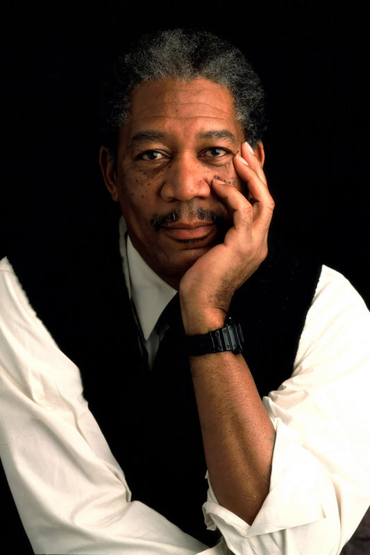 Morgan Freeman Portrait Poster Retro Hollywood Actor Photo Timeless Wall Art Print