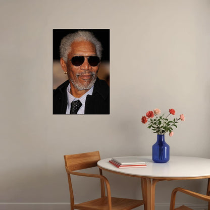 Morgan Freeman Sunglasses Poster Classic Hollywood Actor Photo Wall Art Print