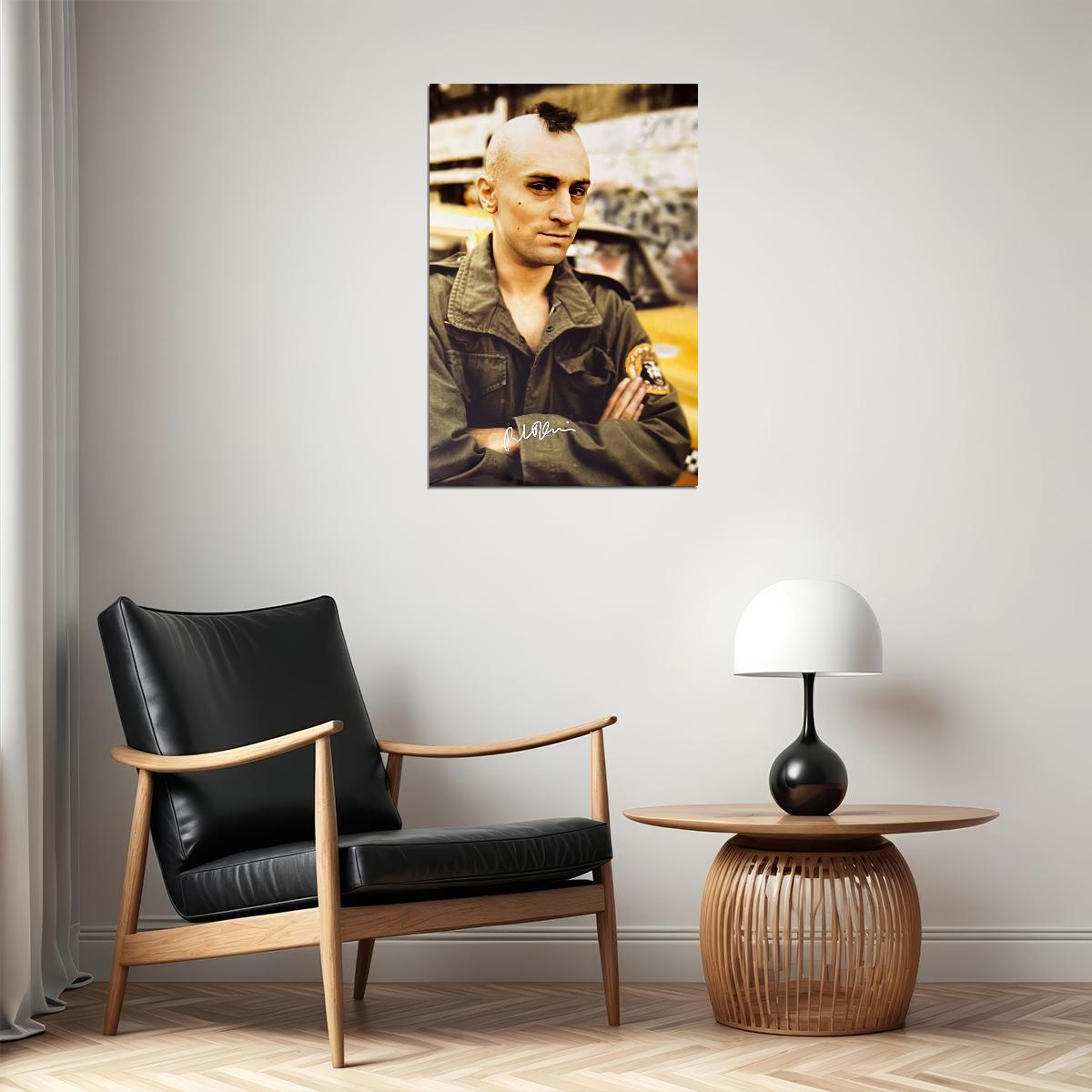 Robert De Niro Taxi Driver 1976 Movie Poster Signed Iconic Mohawk Look Hollywood Classic Wall Art Print