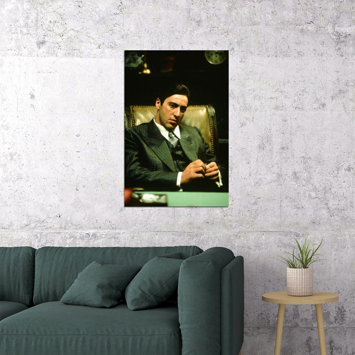 Al Pacino The Godfather Part II 1974 Movie Poster Iconic Role Michael Corleone Classic Mafia Drama Film Wall Art Print