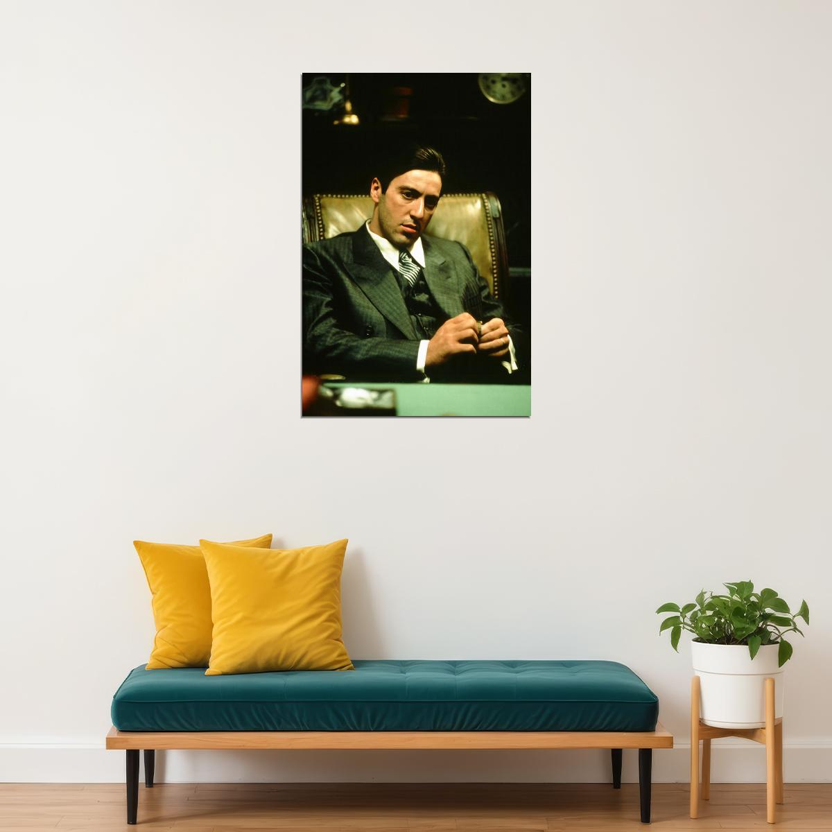 Al Pacino The Godfather Part II 1974 Movie Poster Iconic Role Michael Corleone Classic Mafia Drama Film Wall Art Print