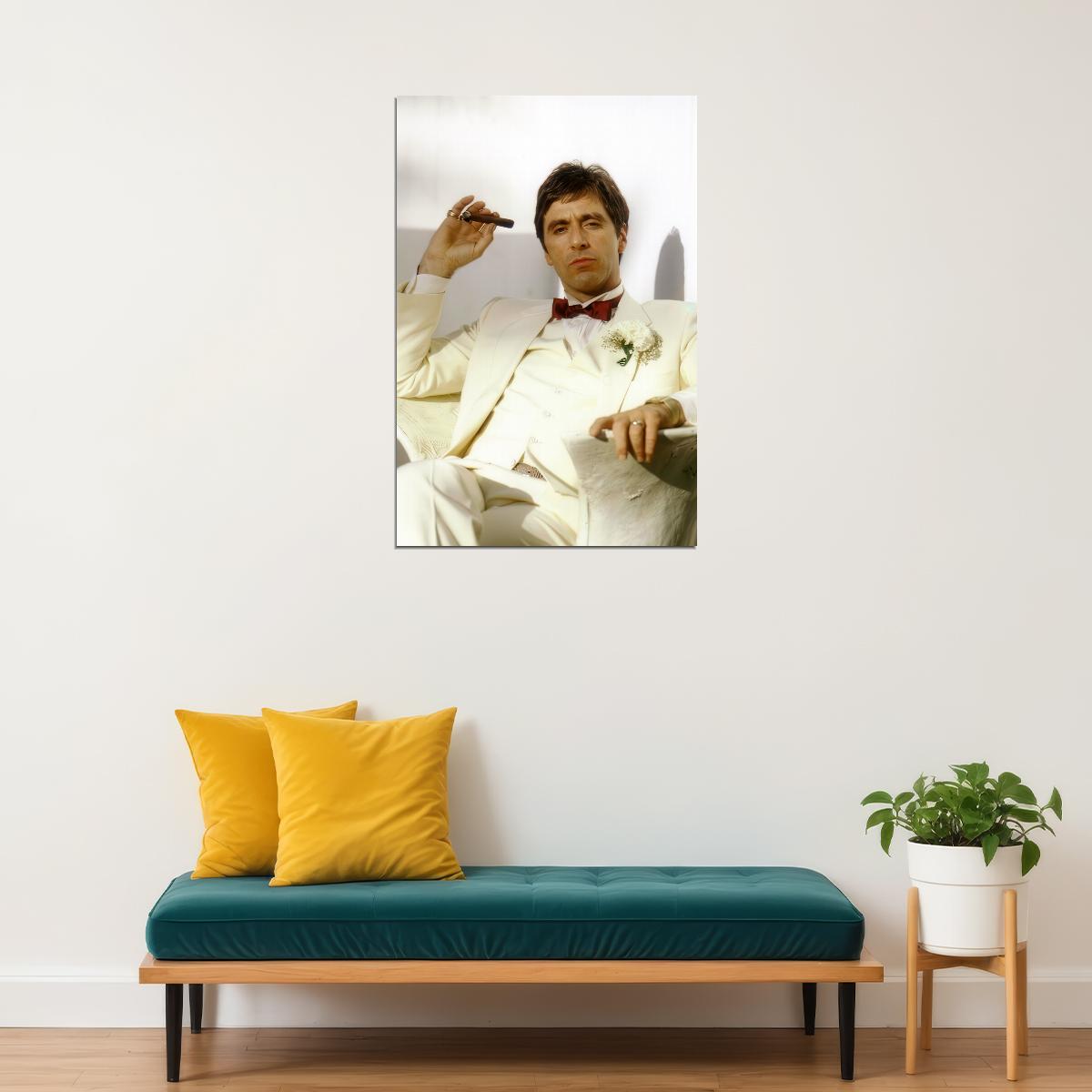 Al Pacino Scarface 1983 Movie Poster  Iconic Tony Montana Cuban Drug Lord Hollywood Classic Film Wall Art Print