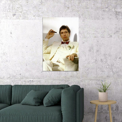 Al Pacino Scarface 1983 Movie Poster  Iconic Tony Montana Cuban Drug Lord Hollywood Classic Film Wall Art Print