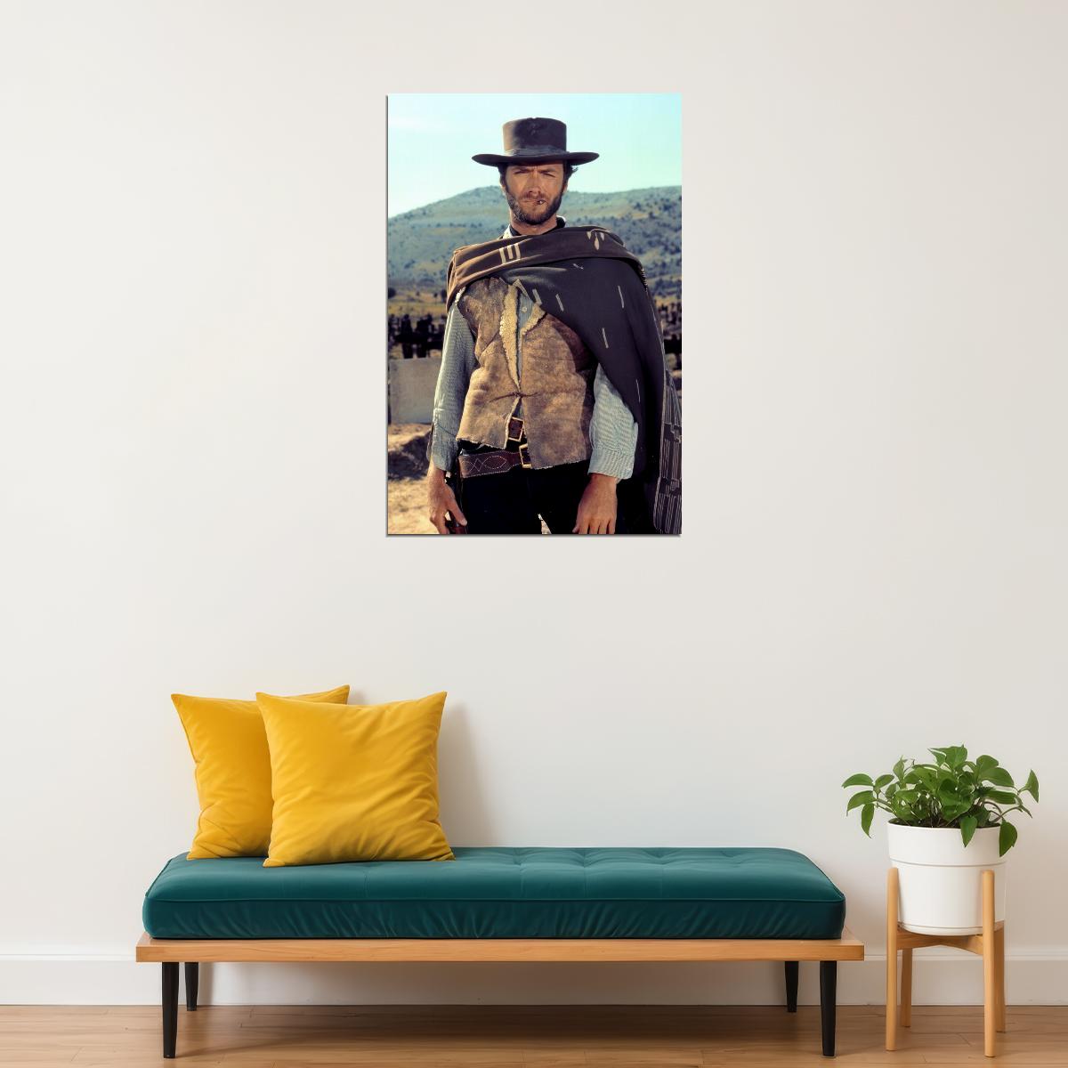 Clint Eastwood The Good The Bad The Ugly 1966 Movie Poster Iconic Western Blondie Cowboy Classic Hollywood Film Wall Art Print