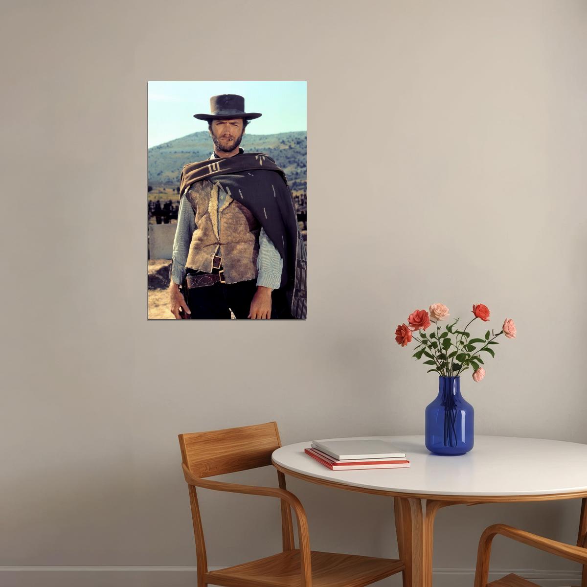 Clint Eastwood The Good The Bad The Ugly 1966 Movie Poster Iconic Western Blondie Cowboy Classic Hollywood Film Wall Art Print