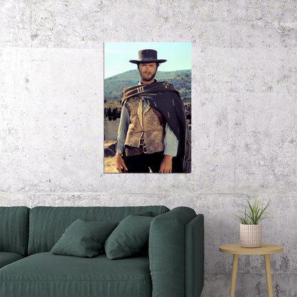 Clint Eastwood The Good The Bad The Ugly 1966 Movie Poster Iconic Western Blondie Cowboy Classic Hollywood Film Wall Art Print