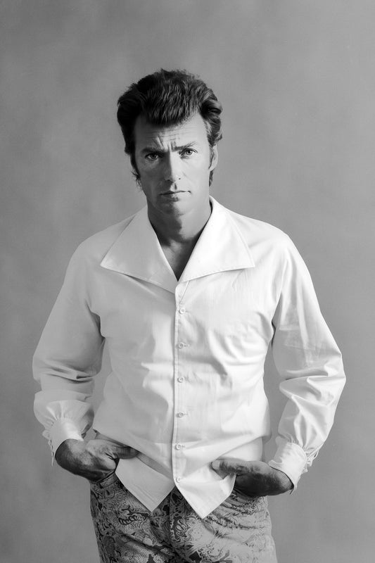 Clint Eastwood 1969 Portrait Classic Hollywood Legend Black and White Timeless Wall Art Print