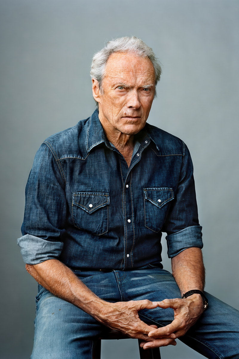 Clint Eastwood Modern Portrait Legendary Actor and Director Hollywood Timeless Icon Wall Art Print