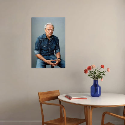 Clint Eastwood Modern Portrait Legendary Actor and Director Hollywood Timeless Icon Wall Art Print