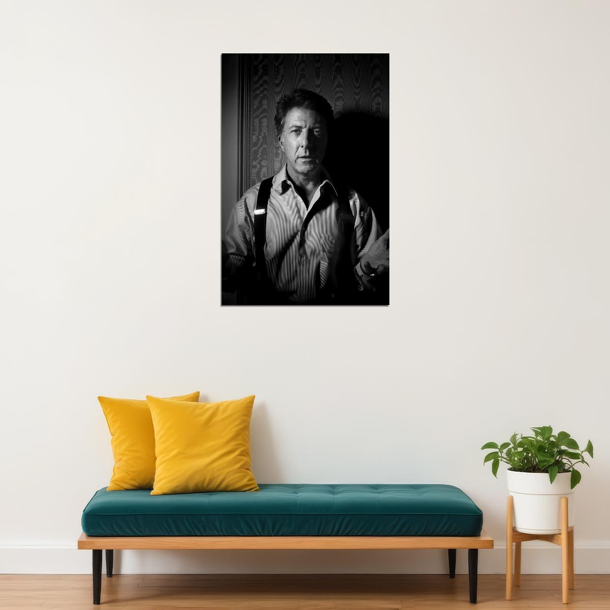 Dustin Hoffman Modern Black and White Portrait Poster Iconic Hollywood Legend Timeless Wall Art Print