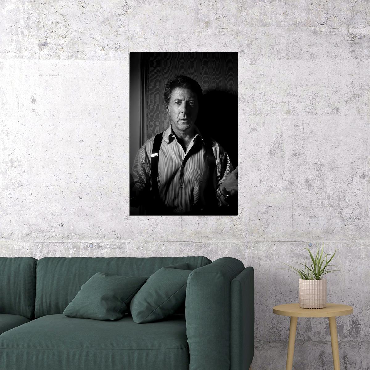 Dustin Hoffman Modern Black and White Portrait Poster Iconic Hollywood Legend Timeless Wall Art Print