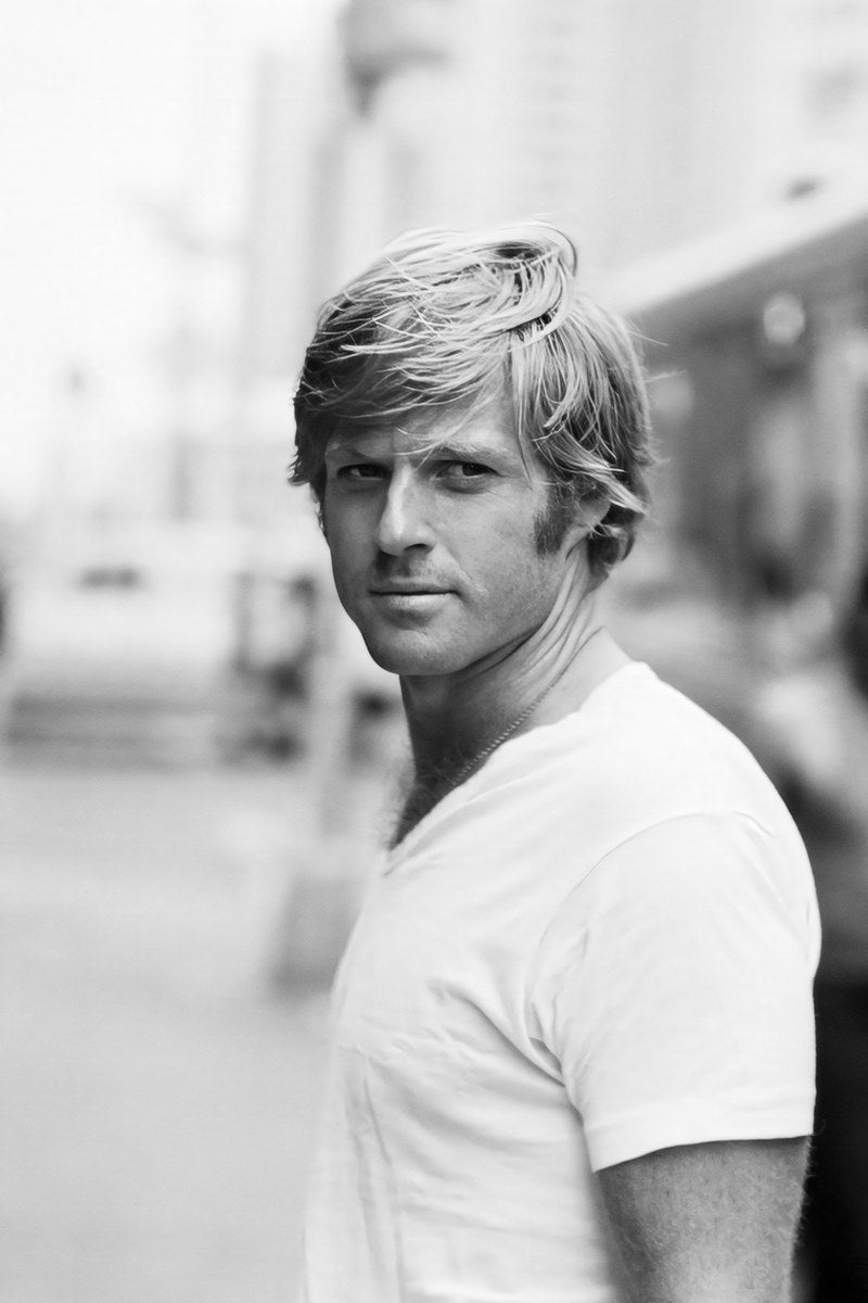 Robert Redford Young Early Portrait 1970s Hollywood Legend Black and White Classic Style Wall Art Print