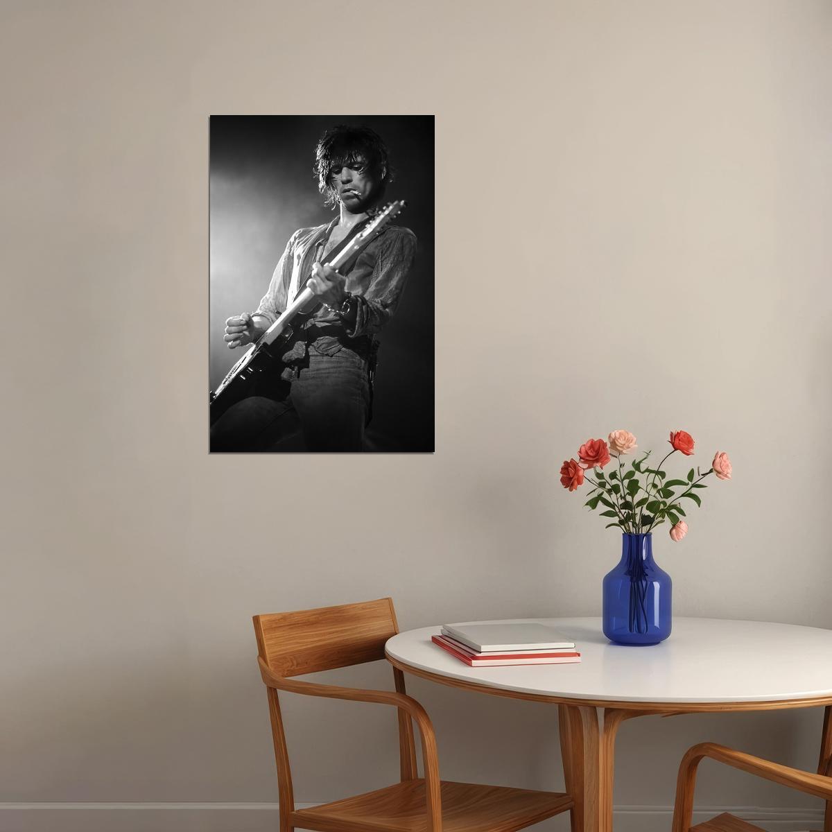 Keith Richards Music Poster Live Performance 1970s Iconic Rock Concert Guitarist Wall Art Print