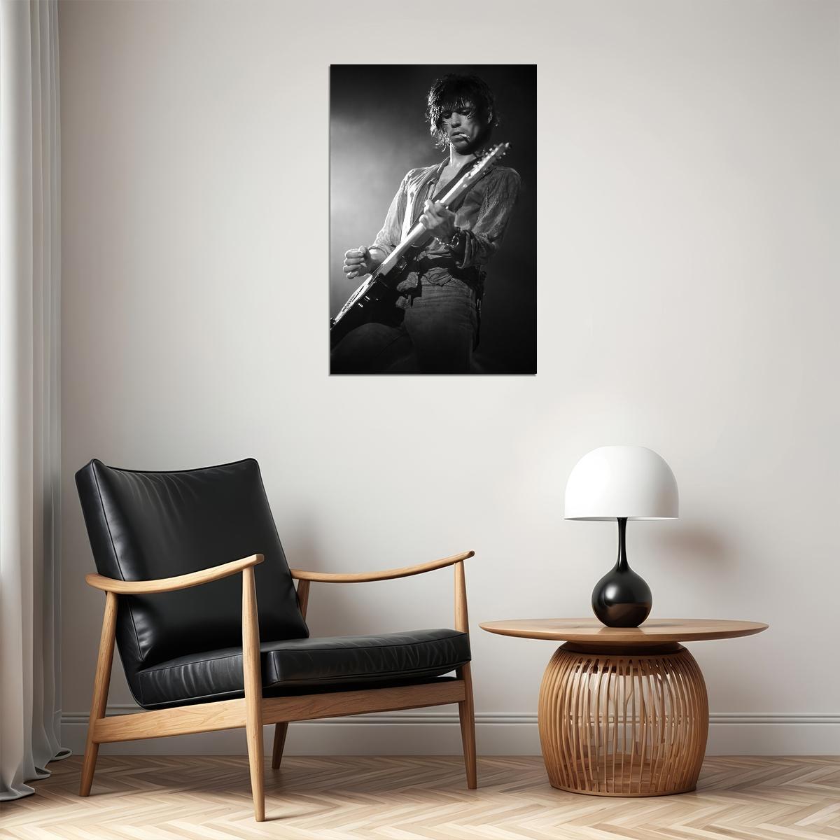 Keith Richards Music Poster Live Performance 1970s Iconic Rock Concert Guitarist Wall Art Print