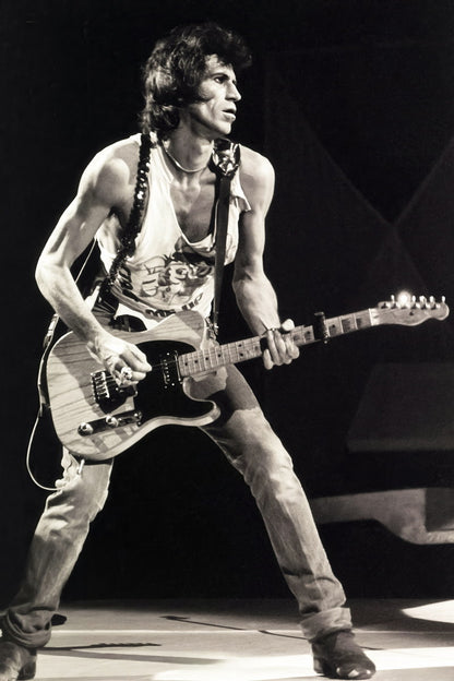 Keith Richards Music Poster 1981 Live Concert Performance Iconic Rock Star Guitarist Wall Art Print