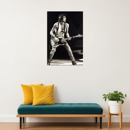 Keith Richards Music Poster 1981 Live Concert Performance Iconic Rock Star Guitarist Wall Art Print