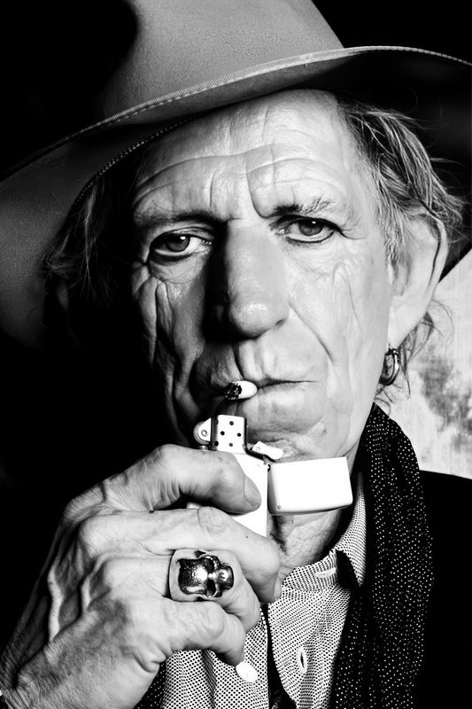 Keith Richards Music Poster Modern Portrait Rock Legend Timeless Black and White Wall Art Print