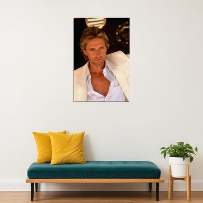 Michael Douglas Poster Classic 1980s Portrait Iconic Hollywood Star Timeless Style Wall Art Print