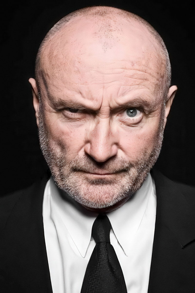 Phil Collins Classic Portrait Poster Rock Music Icon Legendary Singer Black and White Wall Art Print