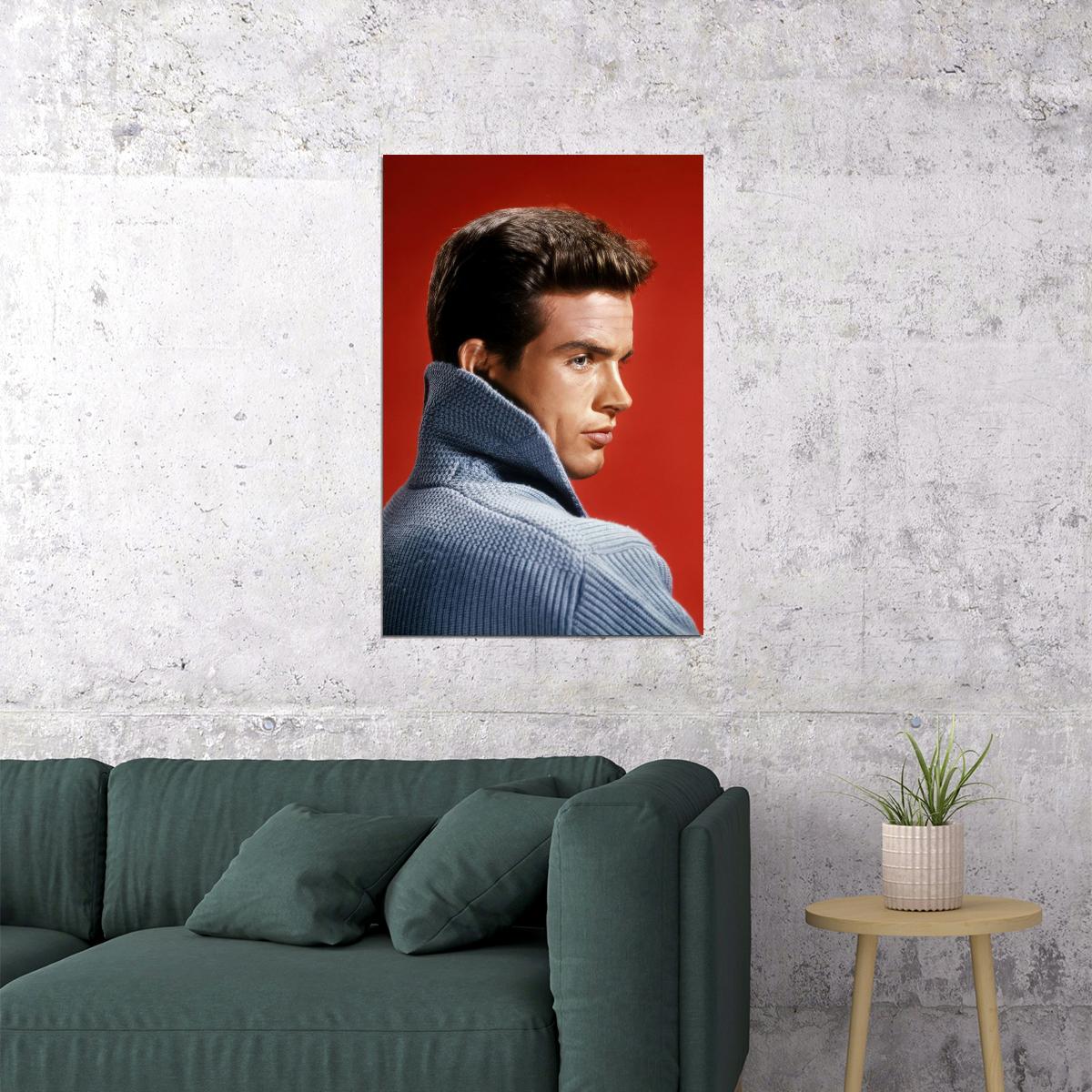 Warren Beatty 1950s Poster Portrait Hollywood Star Timeless Icon Wall Art Print