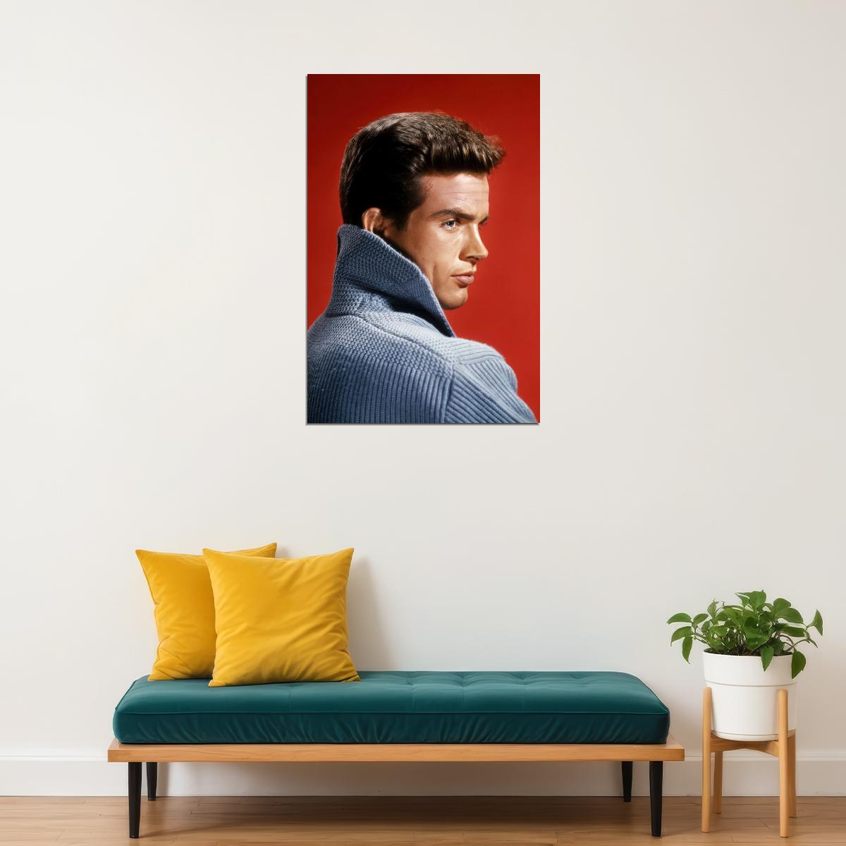 Warren Beatty 1950s Poster Portrait Hollywood Star Timeless Icon Wall Art Print