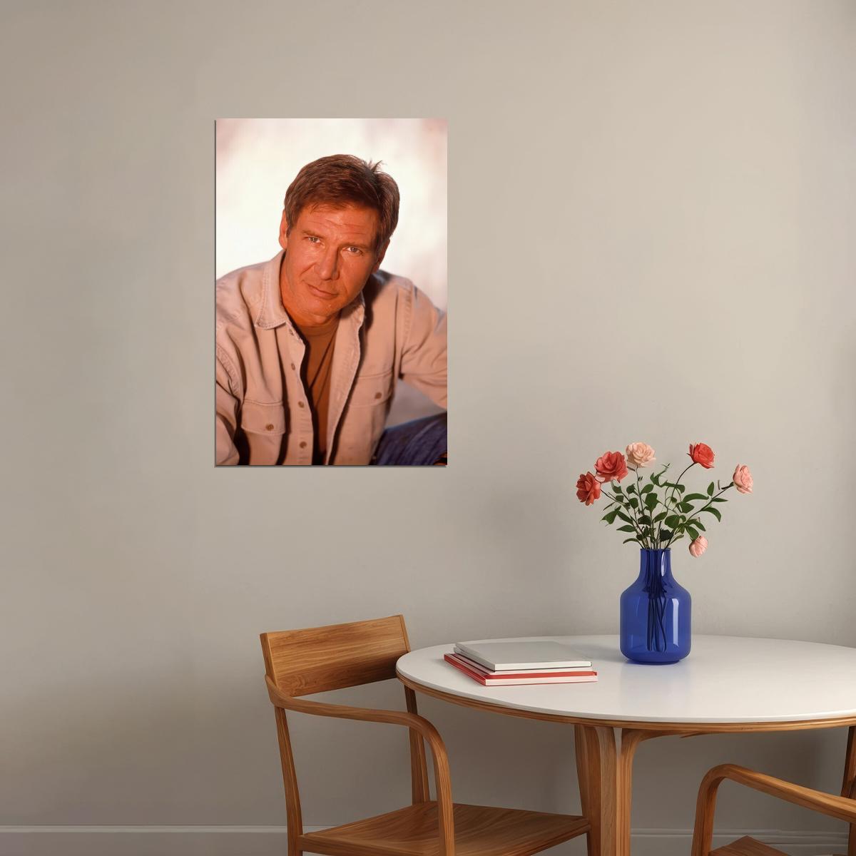 Harrison Ford Classic 1990s Portrait Poster Hollywood Star Film Wall Art Print