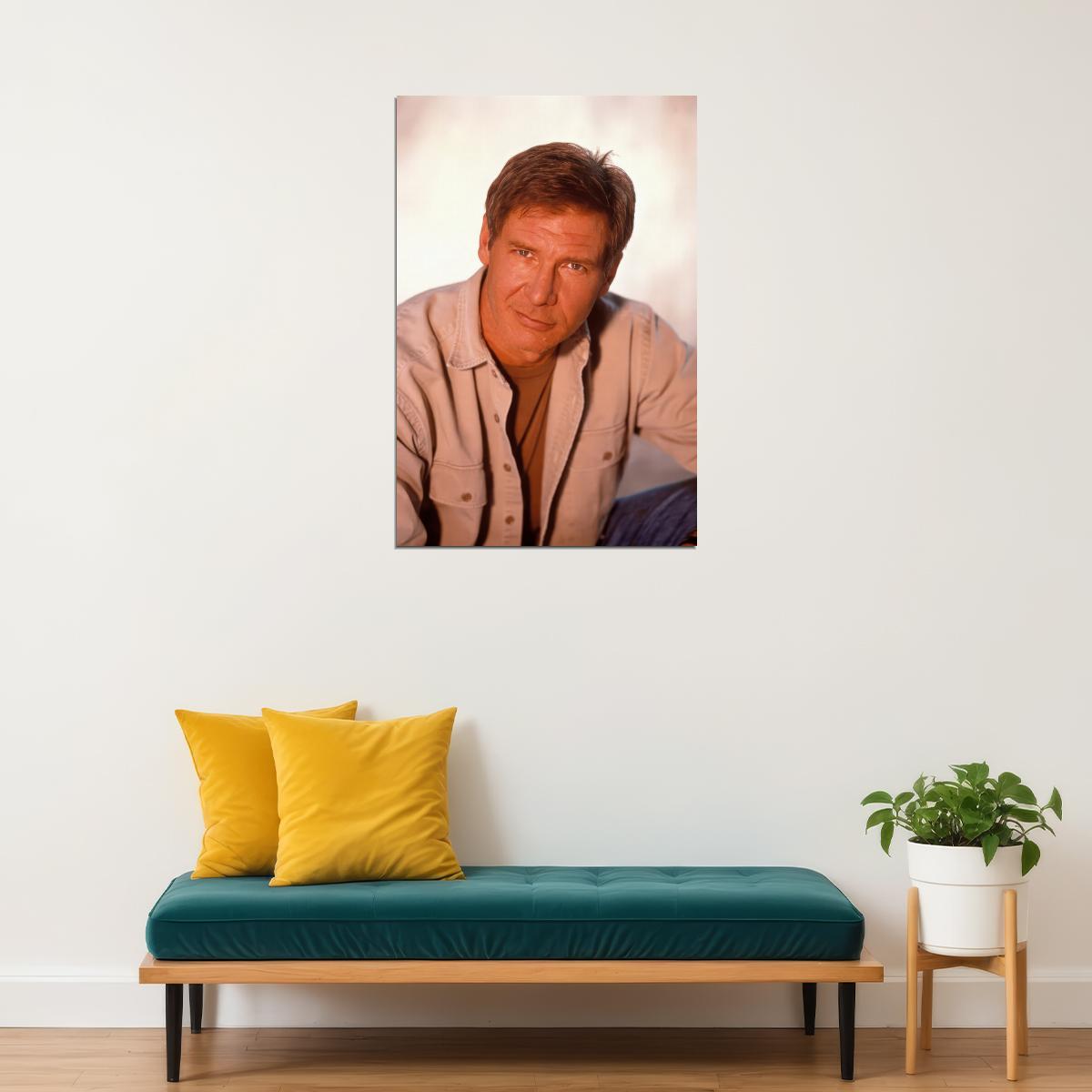 Harrison Ford Classic 1990s Portrait Poster Hollywood Star Film Wall Art Print