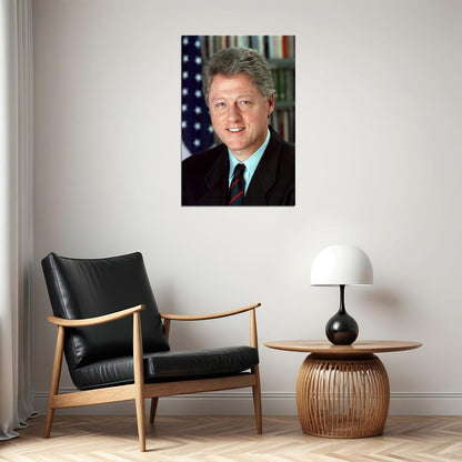 Bill Clinton 42nd President of the United States Official Portrait Poster 1990s Political Leader Wall Art Print