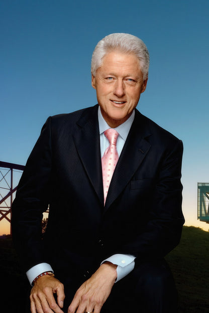 Bill Clinton Modern Portrait Poster Former US President Global Statesman Wall Art Print