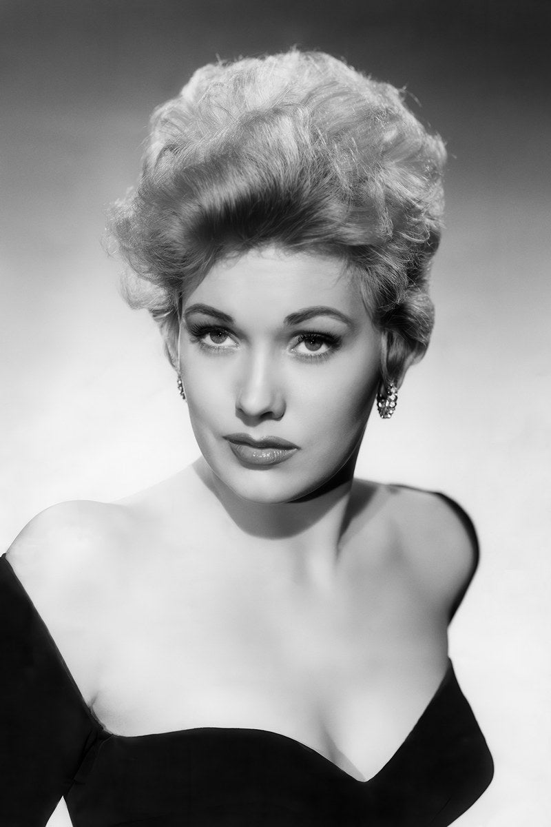 Kim Novak Poster Classic 1950s Hollywood Glamour Portrait Black and White Timeless Beauty Wall Art Print