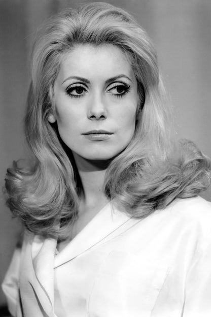 Catherine Deneuve Actress Black and White Poster Classic 1960s Portrait French Film Legend Wall Art Print