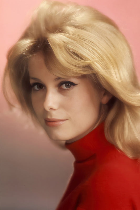 Catherine Deneuve Actress Poster 1960s Classic French Cinema Icon Stunning Soft Beauty Portrait Wall Art Print