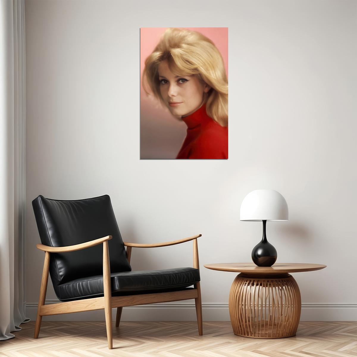 Catherine Deneuve Actress Poster 1960s Classic French Cinema Icon Stunning Soft Beauty Portrait Wall Art Print