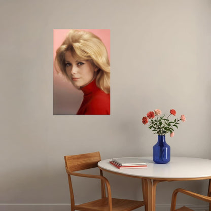 Catherine Deneuve Actress Poster 1960s Classic French Cinema Icon Stunning Soft Beauty Portrait Wall Art Print