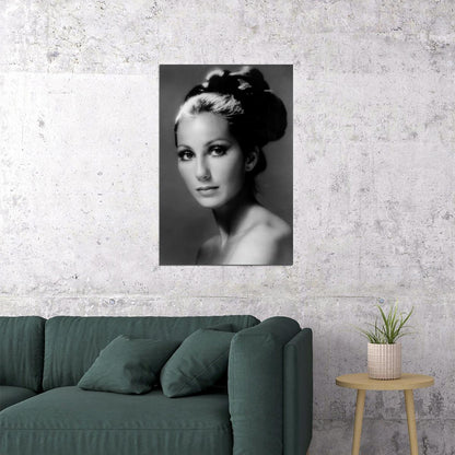 Cher Black And White Classic Portrait Poster Vintage Hollywood Icon Print Famous Singer Wall Art