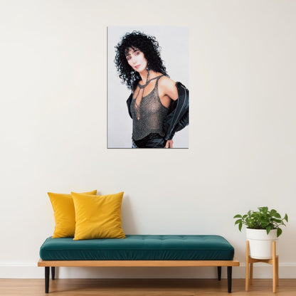 Cher Iconic 1980s Rock Fashion Poster Music Legend Print Famous Singer Wall Art