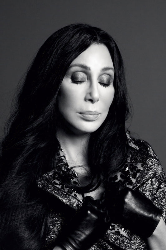 Cher Modern Black And White Fashion Portrait Poster Music Legend Print Famous Singer Wall Art