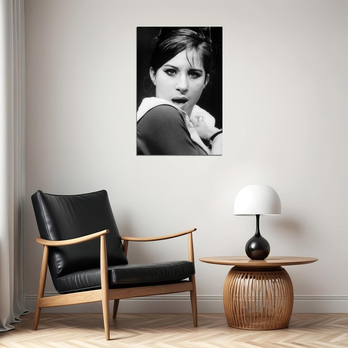 Barbra Streisand Early Career Portrait Poster 1960s Hollywood Icon Print Famous Singer Wall Art