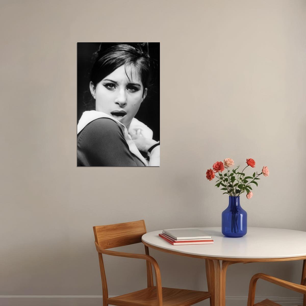 Barbra Streisand Early Career Portrait Poster 1960s Hollywood Icon Print Famous Singer Wall Art