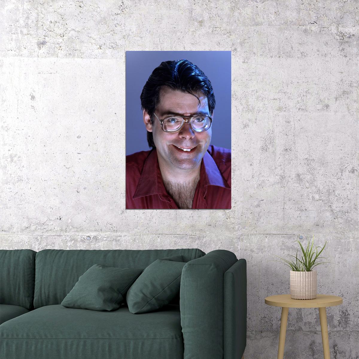 Stephen King 1980s Classic Portrait Bestselling Horror King Legendary Writer Wall Art Print