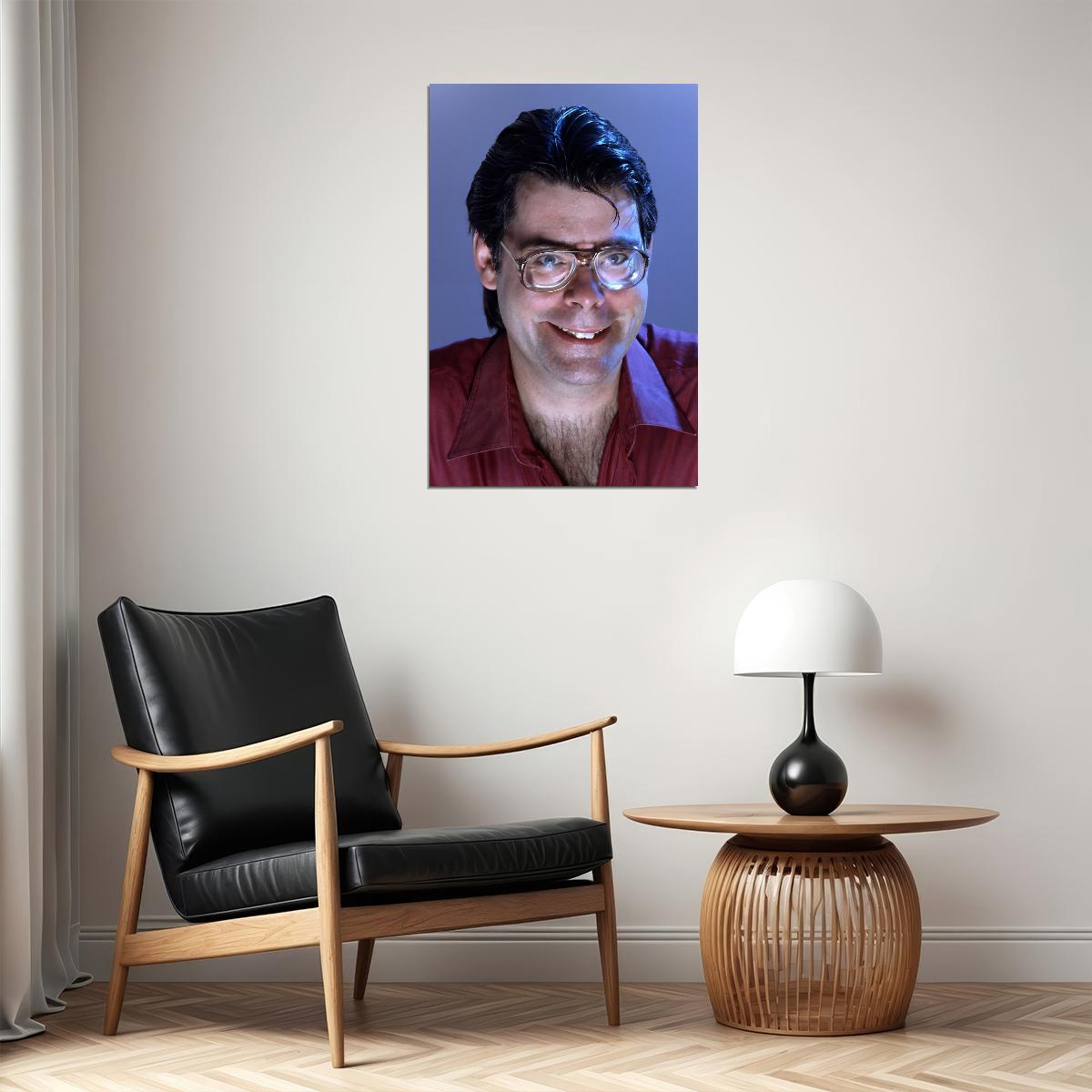 Stephen King 1980s Classic Portrait Bestselling Horror King Legendary Writer Wall Art Print