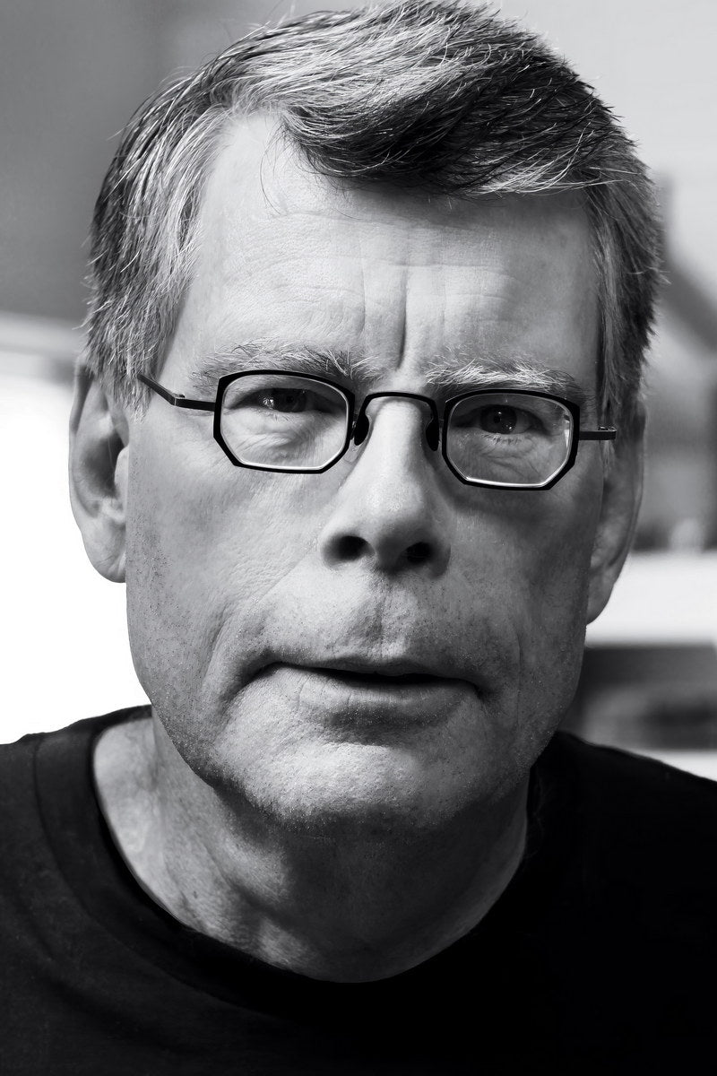 Stephen King Modern Black and White Portrait Legendary Horror Writer Iconic Author Wall Art Print