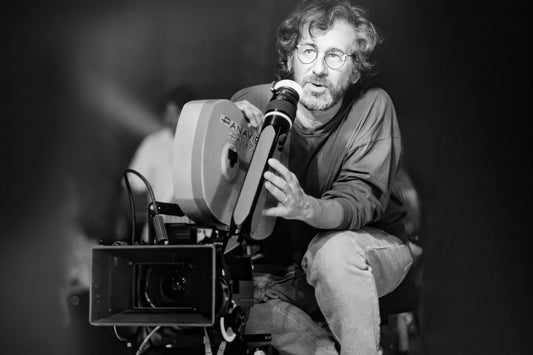 Steven Spielberg Black and White Filmmaking Icon Behind the Camera Legendary Director Wall Art Print