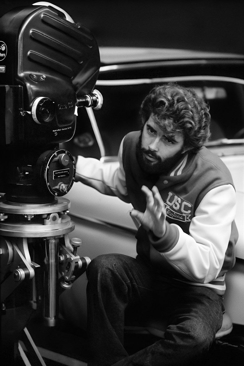 George Lucas Young Director Behind the Camera Early Filmmaking Portrait Legendary Filmmaker Wall Art Print