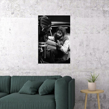 George Lucas Young Director Behind the Camera Early Filmmaking Portrait Legendary Filmmaker Wall Art Print